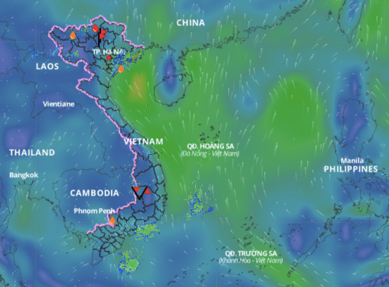 Thời điểm xuất hiện vùng áp thấp trên Biển Đông gây mưa dông mạnh