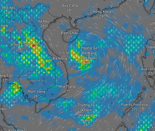 Dự báo thời gian áp thấp nhiệt đới mạnh lên bão giật cấp 10